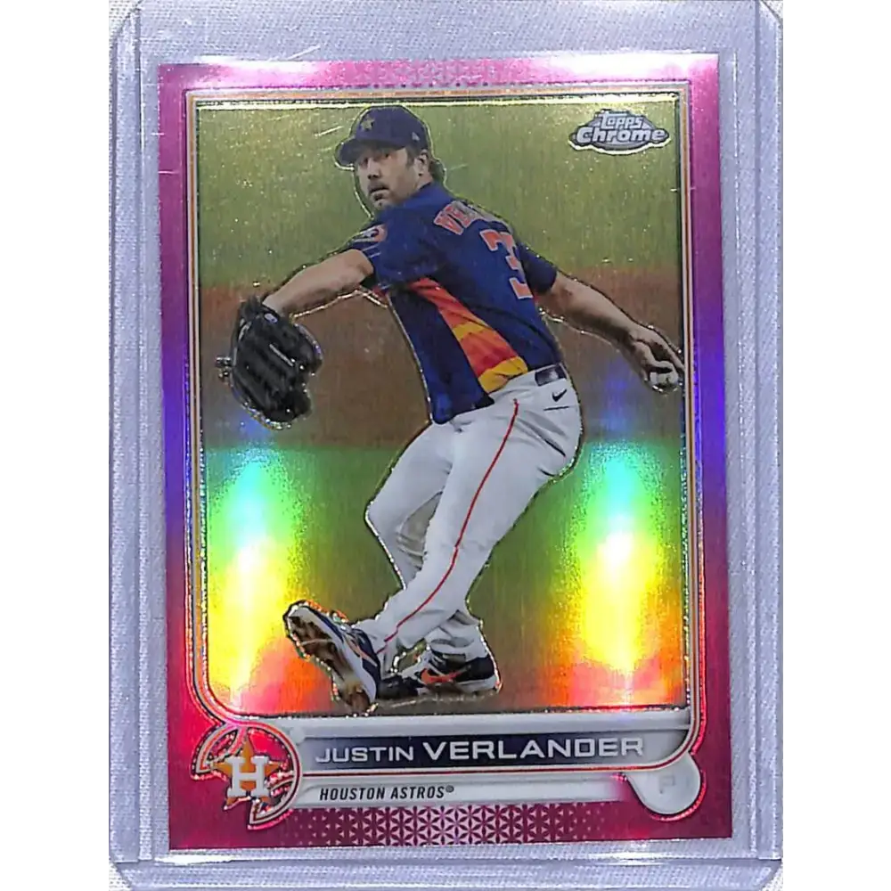2022 Topps Chrome Pink #87 Justin Verlander NM-MT Houston Astros - Baseball Card Single