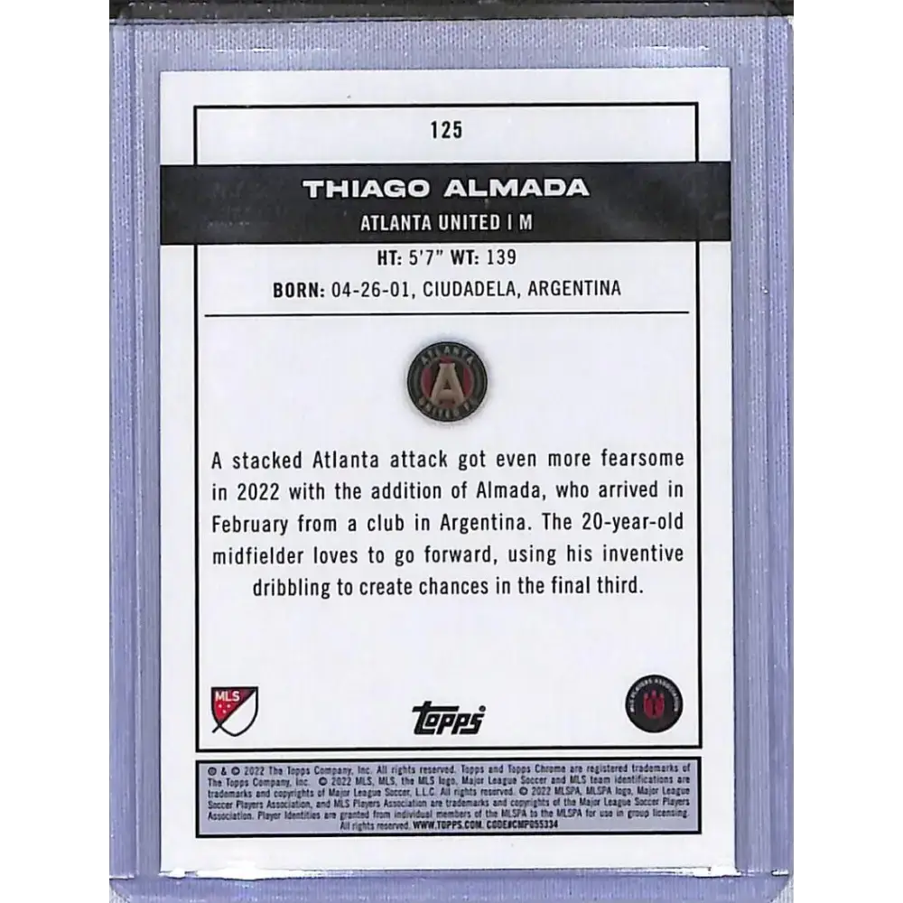 2022 Topps Chrome Pitch Prodigies #125 Thiago Almada NM-MT Atlanta United - Soccer Card Single