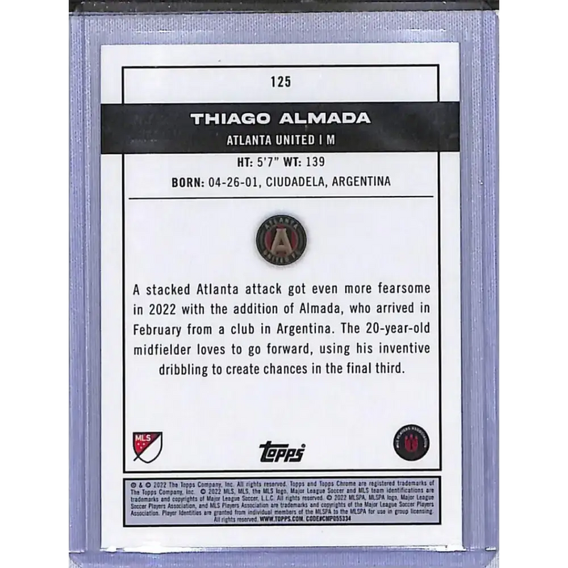 2022 Topps Chrome Pitch Prodigies #125 Thiago Almada NM-MT Atlanta United - Soccer Card Single