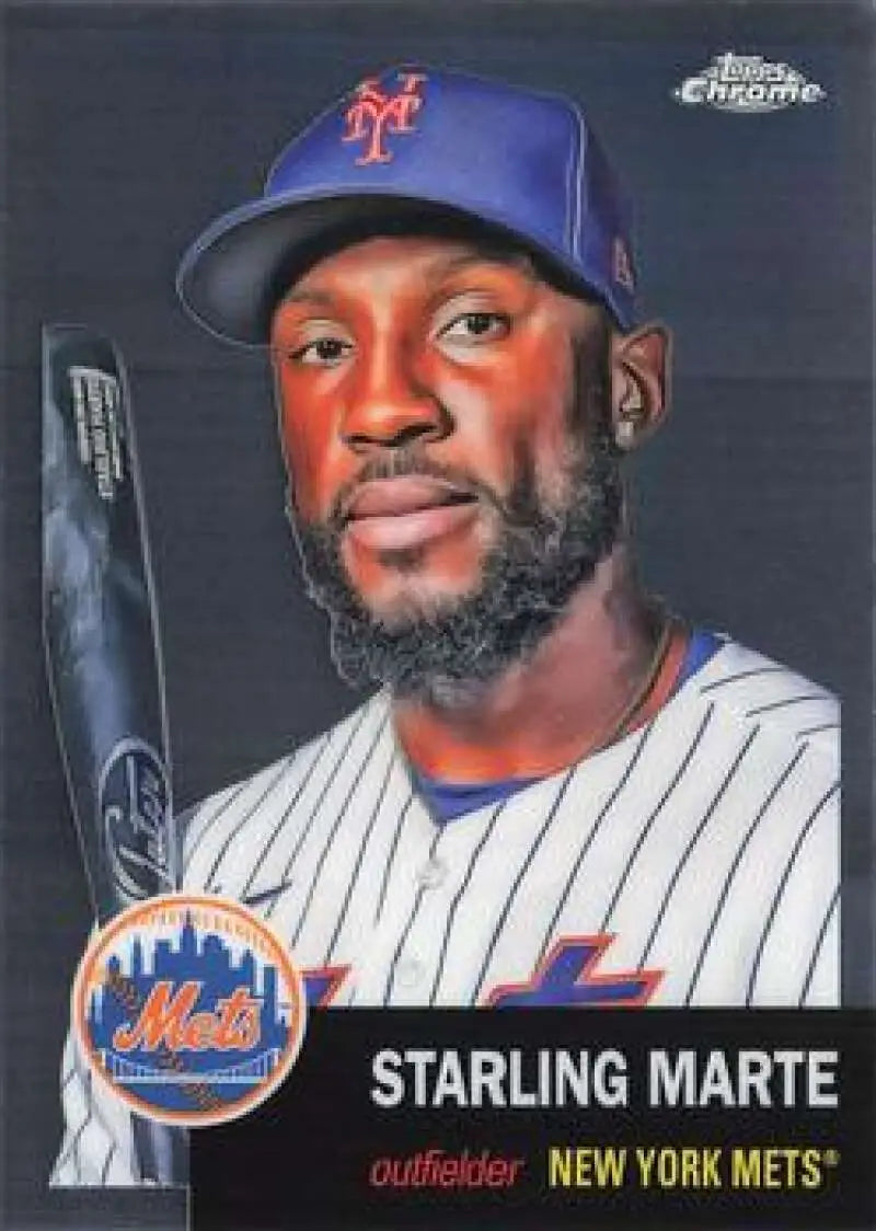 2022 Topps Chrome Platinum Anniversary #129 Starling Marte EX Excellent New York Mets Baseball Card - Baseball Card
