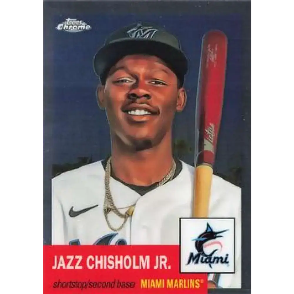 2022 Topps Chrome Platinum Anniversary #130 Jazz Chisholm Jr. NM-MT Miami Marlins Baseball Card - Baseball Card Single