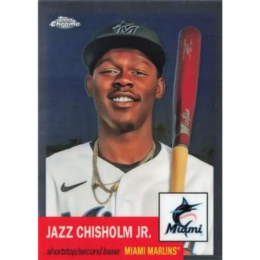 2022 Topps Chrome Platinum Anniversary #130 Jazz Chisholm Jr. NM-MT Miami Marlins Baseball Card - Baseball Card Single