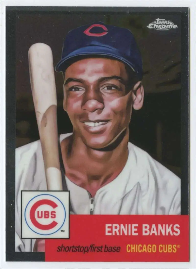 2022 Topps Chrome Platinum Anniversary #14 Ernie Banks EX Excellent Chicago Cubs Baseball Card - Baseball Card Single
