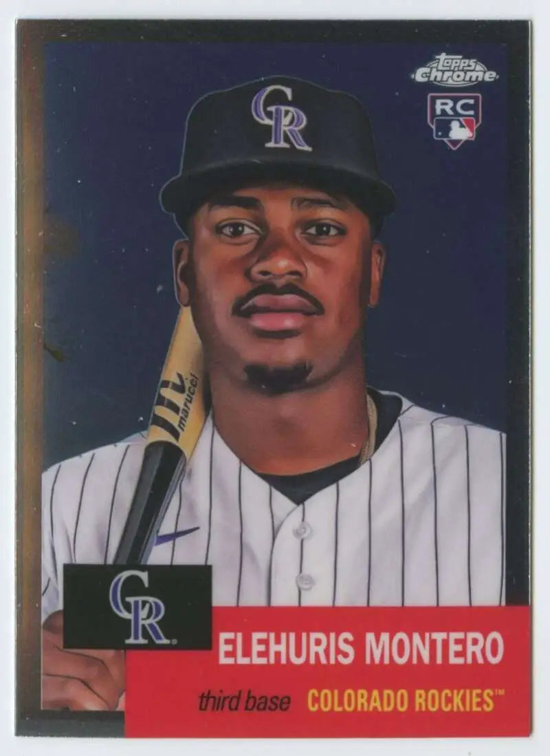 2022 Topps Chrome Platinum Anniversary #143 Elehuris Montero EX Excellent RC Rookie Colorado Rockies Baseball Card