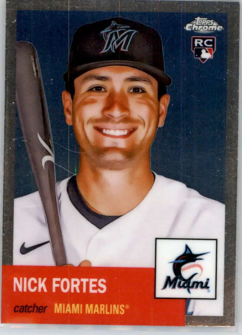 2022 Topps Chrome Platinum Anniversary #144 Nick Fortes EX Excellent RC Rookie Miami Marlins Baseball Card - Baseball