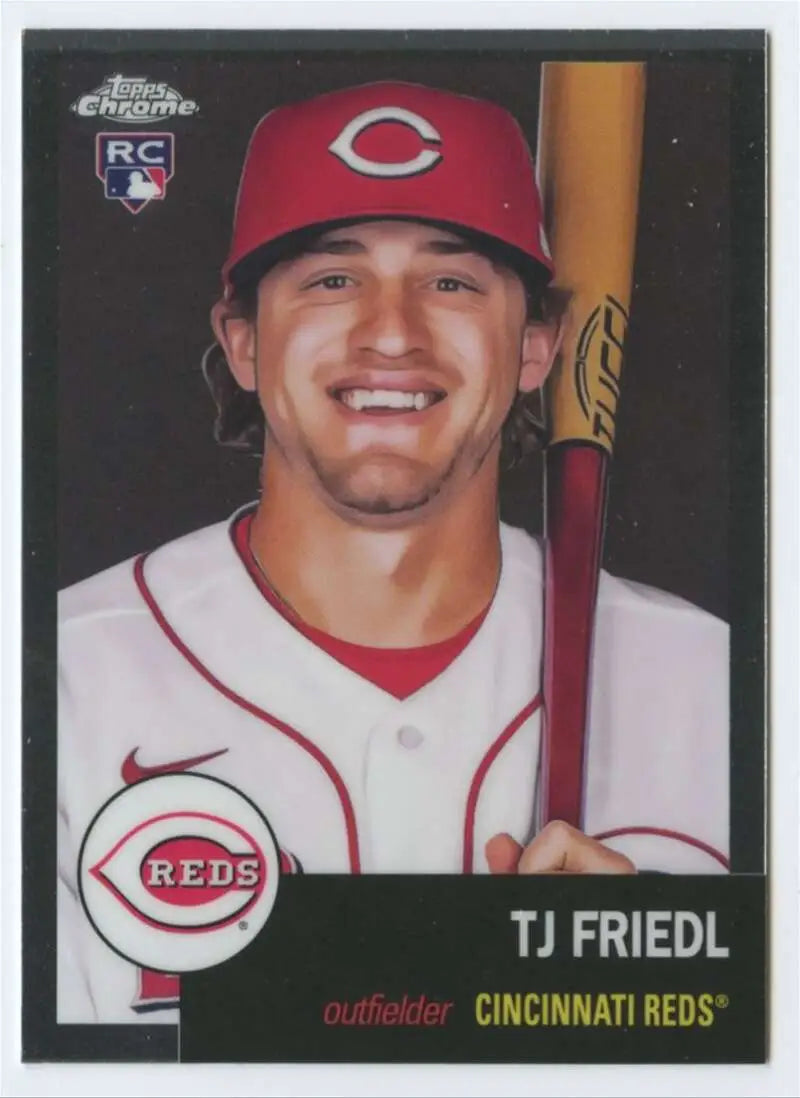2022 Topps Chrome Platinum Anniversary #158 TJ Friedl EX Excellent RC Rookie Cincinnati Reds Baseball Card - Baseball