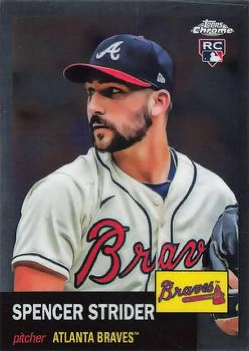 2022 Topps Chrome Platinum Anniversary #186 Spencer Strider EX Excellent RC Rookie Atlanta Braves Baseball Card
