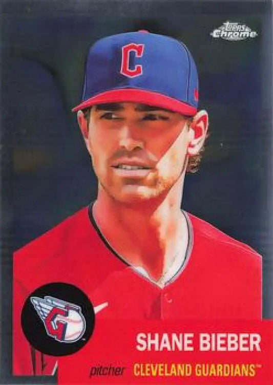 2022 Topps Chrome Platinum Anniversary #189 Shane Bieber EX Excellent Cleveland Guardians Baseball Card - Baseball Card