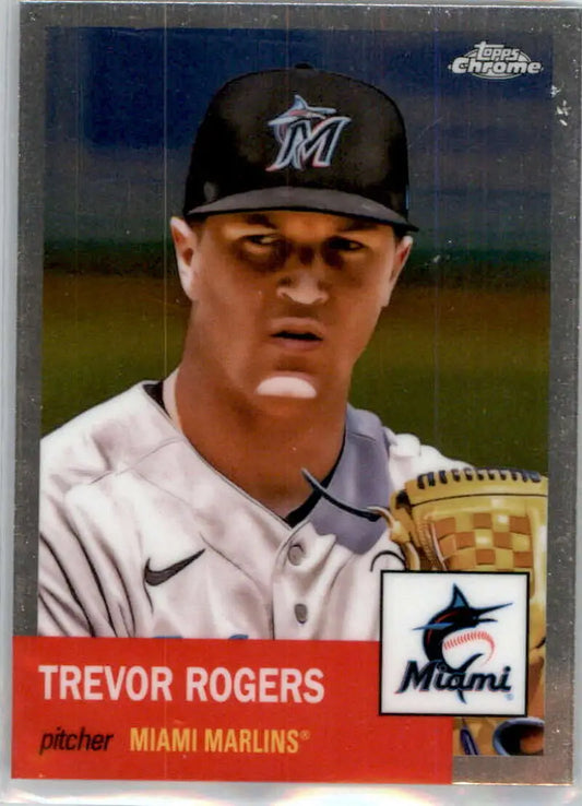 2022 Topps Chrome Platinum Anniversary #190 Trevor Rogers EX Excellent Miami Marlins Baseball Card - Baseball Card
