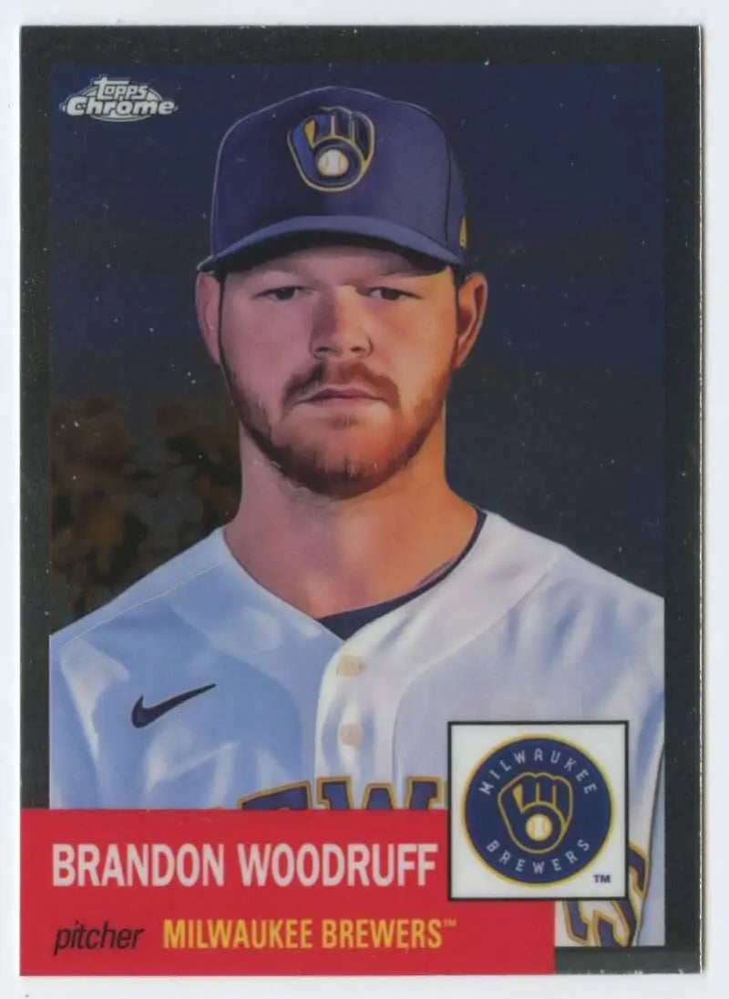 2022 Topps Chrome Platinum Anniversary #195 Brandon Woodruff EX Excellent Milwaukee Brewers Baseball Card - Baseball