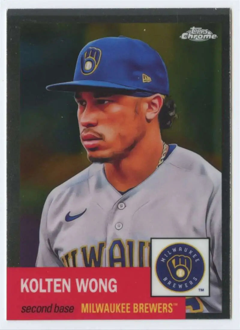 2022 Topps Chrome Platinum Anniversary #209 Kolten Wong EX Excellent Milwaukee Brewers Baseball Card - Baseball Card