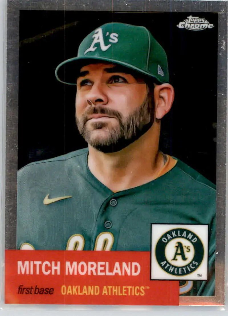 2022 Topps Chrome Platinum Anniversary #218 Mitch Moreland EX Excellent Oakland Athletics Baseball Card - Baseball Card