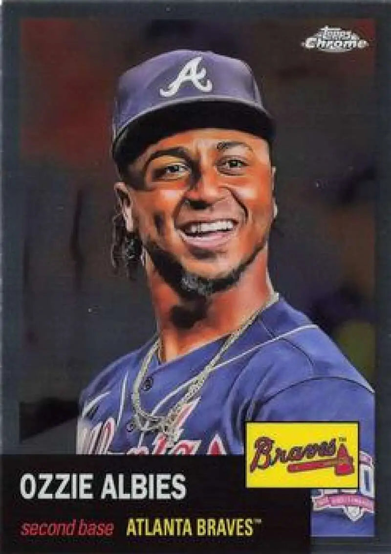 2022 Topps Chrome Platinum Anniversary #223 Ozzie Albies EX Excellent Atlanta Braves Baseball Card - Baseball Card
