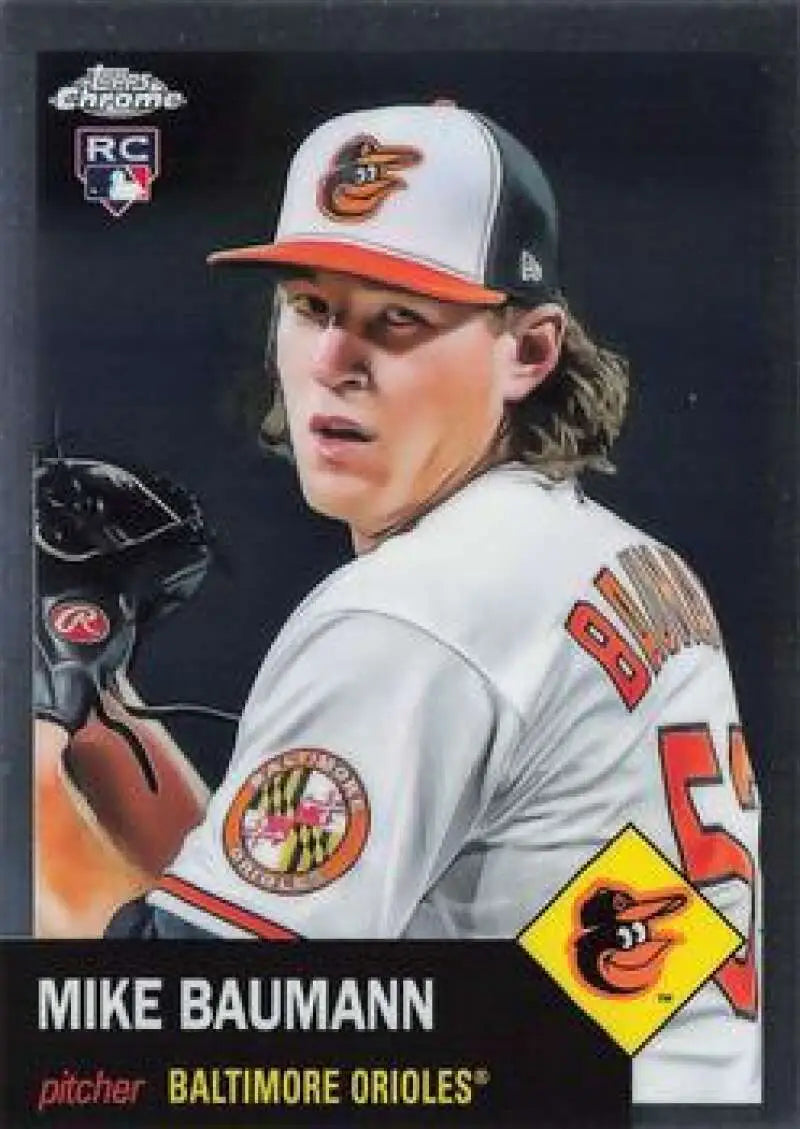2022 Topps Chrome Platinum Anniversary #242 Mike Baumann EX Excellent RC Rookie Baltimore Orioles Baseball Card