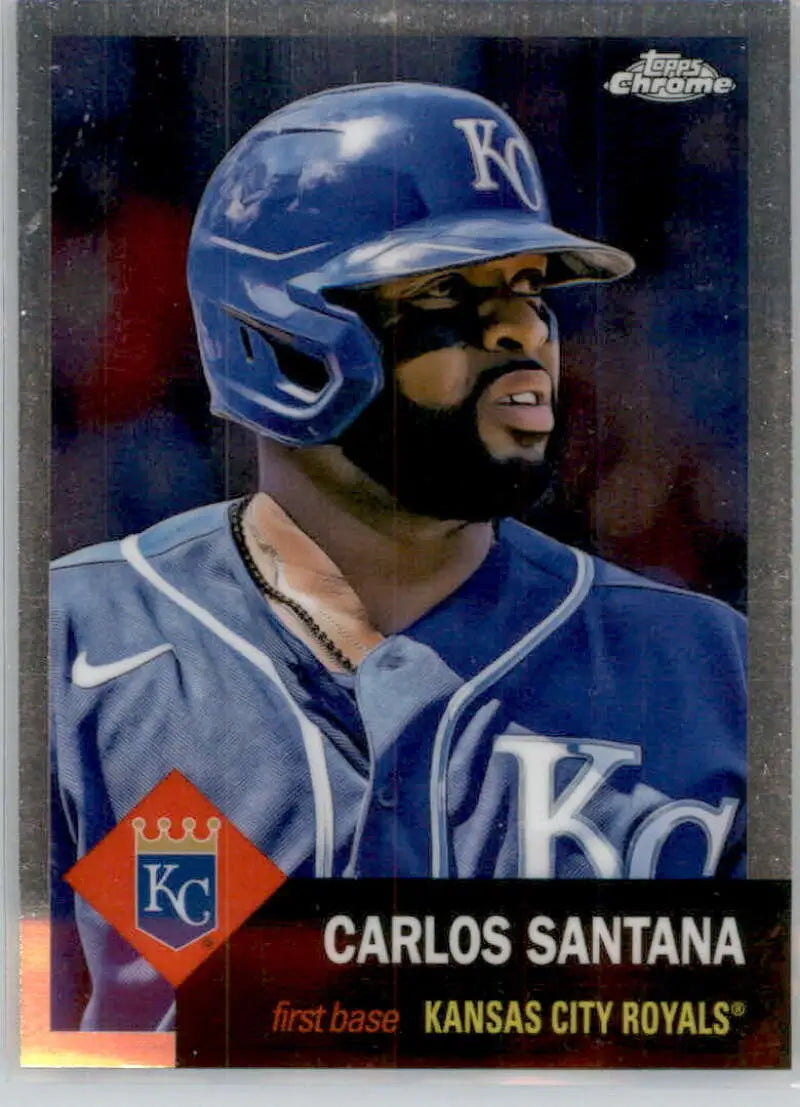 2022 Topps Chrome Platinum Anniversary #243 Carlos Santana EX Excellent Kansas City Royals Baseball Card - Baseball