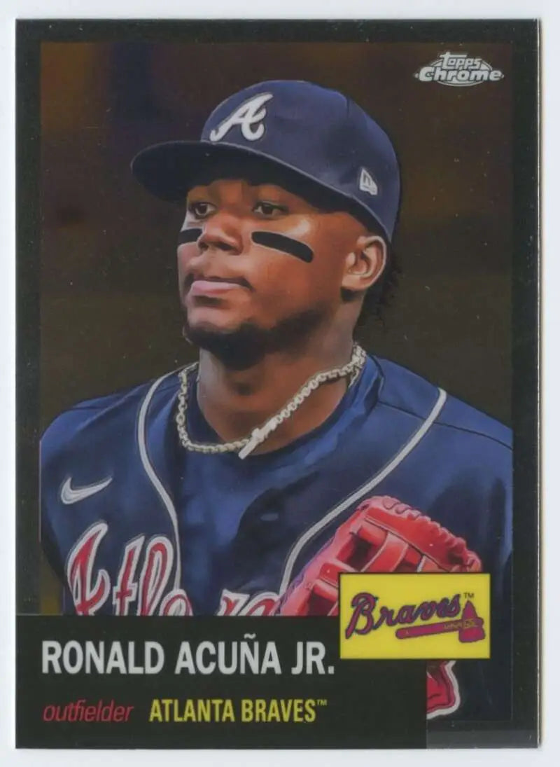 2022 Topps Chrome Platinum Anniversary #250 Ronald Acuna Jr. EX Excellent Atlanta Braves Baseball Card - Baseball Card