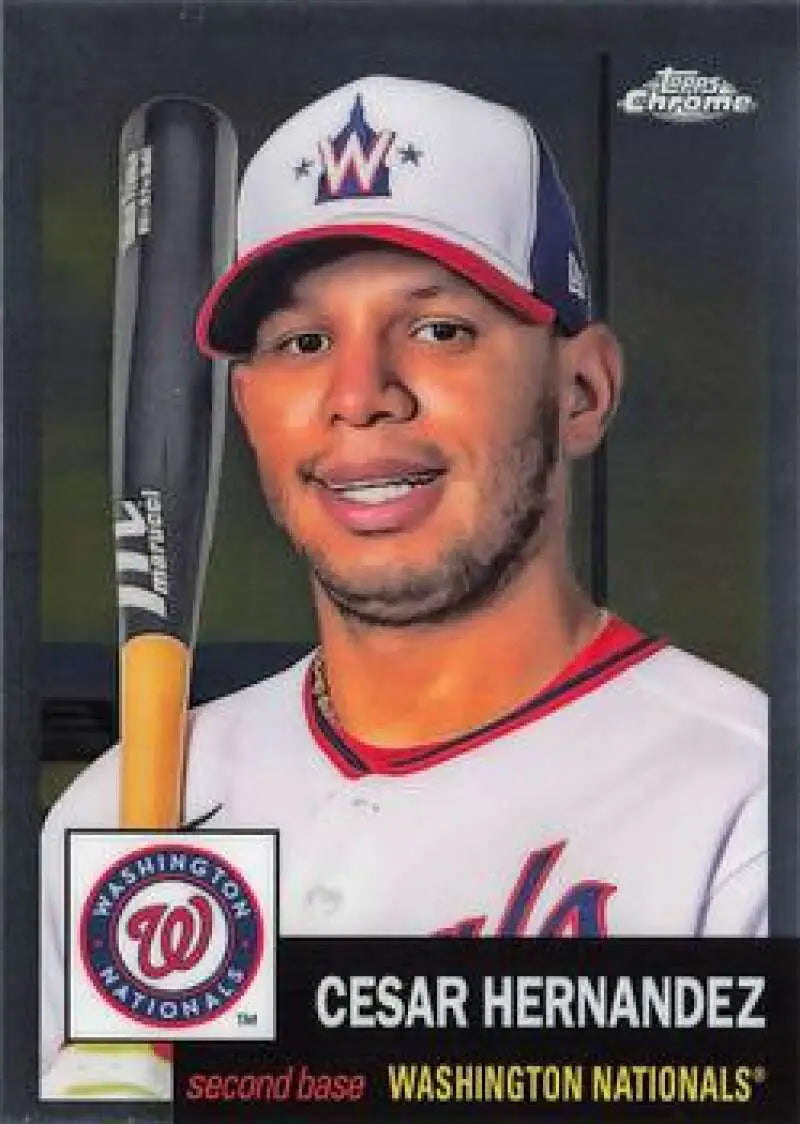 2022 Topps Chrome Platinum Anniversary #253 Cesar Hernandez EX Excellent Washington Nationals Baseball Card - Baseball