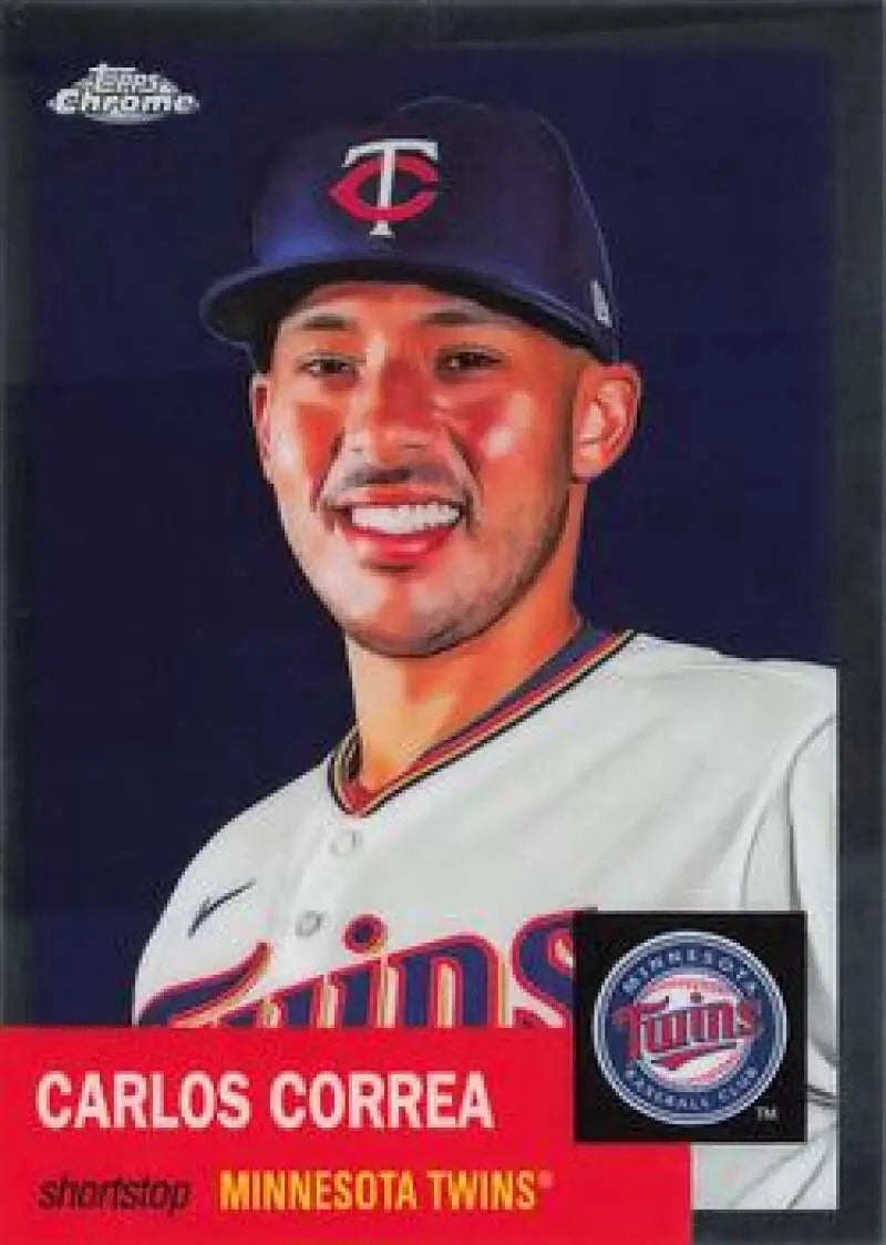 2022 Topps Chrome Platinum Anniversary #256 Carlos Correa EX Excellent Minnesota Twins Baseball Card - Baseball Card