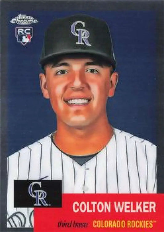 2022 Topps Chrome Platinum Anniversary #26 Colton Welker EX Excellent RC Rookie Colorado Rockies Baseball Card