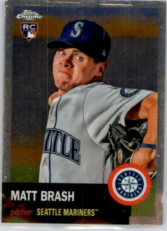 2022 Topps Chrome Platinum Anniversary #260 Matt Brash EX Excellent RC Rookie Seattle Mariners Baseball Card - Baseball