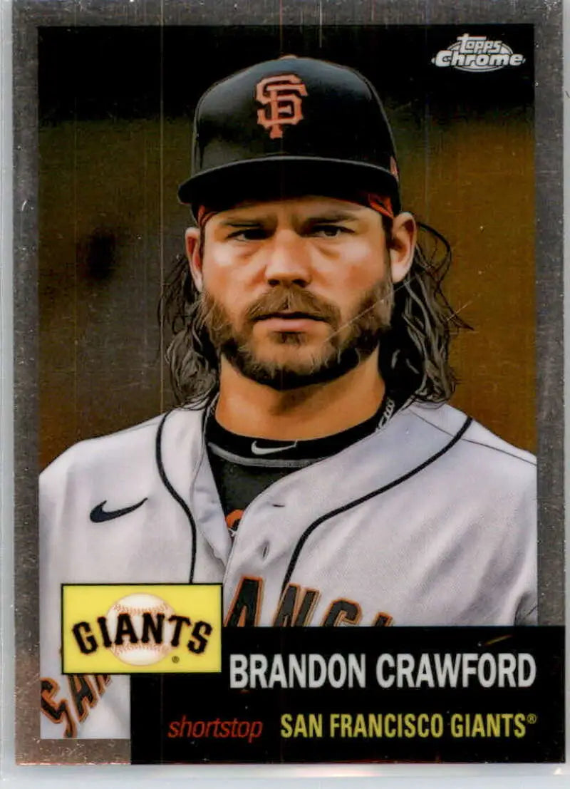 2022 Topps Chrome Platinum Anniversary #275 Brandon Crawford EX Excellent San Francisco Giants Baseball Card - Baseball
