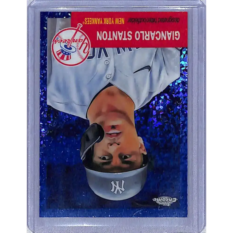 2022 Topps Chrome Platinum Anniversary #285 Giancarlo Stanton Platinum Toile White/Blue Refractor #/199 NM-MT Baseball