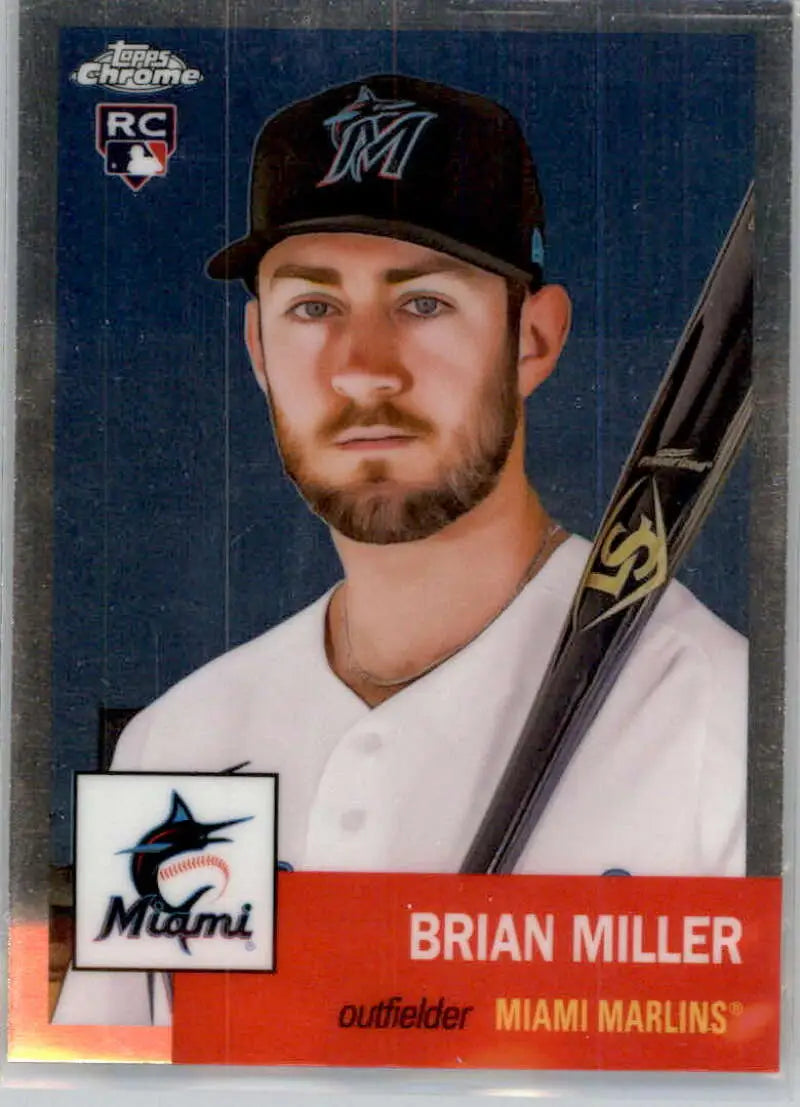 2022 Topps Chrome Platinum Anniversary #286 Brian Miller EX Excellent RC Rookie Miami Marlins Baseball Card - Baseball