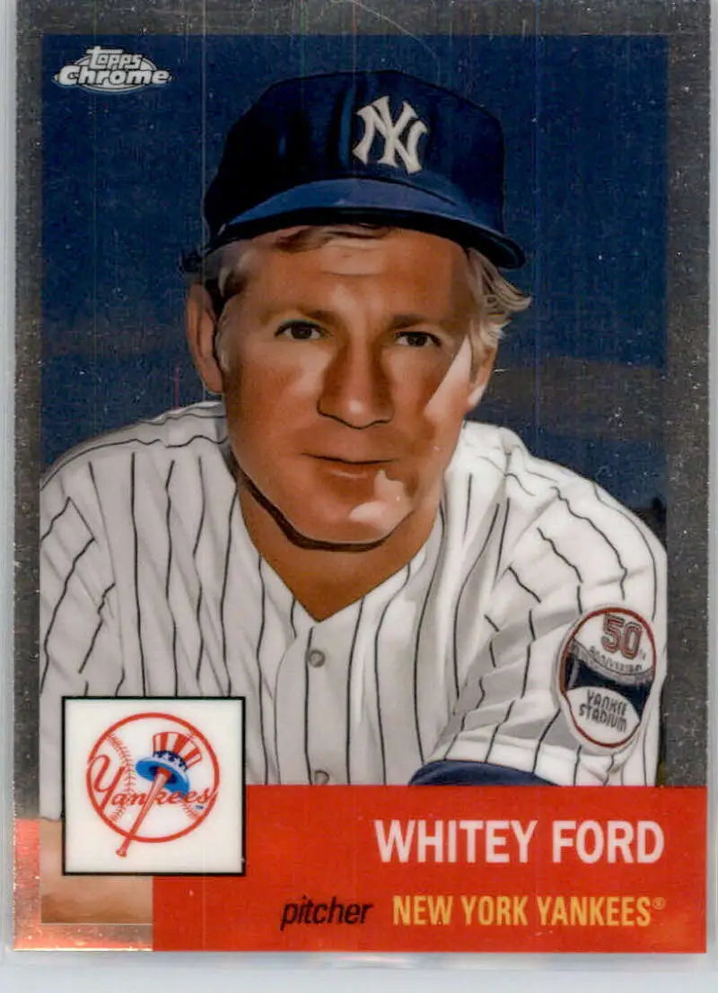 2022 Topps Chrome Platinum Anniversary #297 Whitey Ford EX Excellent New York Yankees Baseball Card - Baseball Card