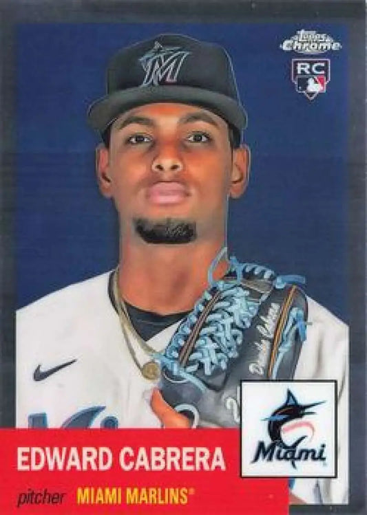 2022 Topps Chrome Platinum Anniversary #345 Edward Cabrera EX Excellent RC Rookie Miami Marlins Baseball Card