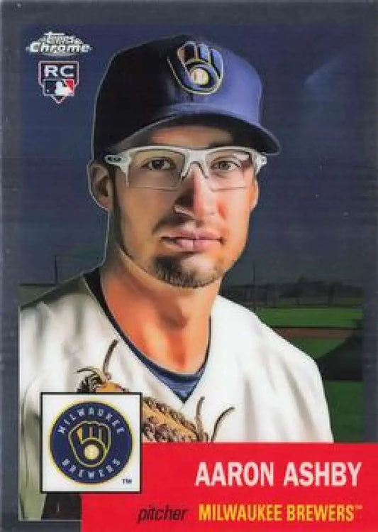 2022 Topps Chrome Platinum Anniversary #378 Aaron Ashby EX Excellent RC Rookie Milwaukee Brewers Baseball Card