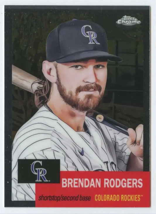 2022 Topps Chrome Platinum Anniversary #382 Brendan Rodgers EX Excellent Colorado Rockies Baseball Card - Baseball Card