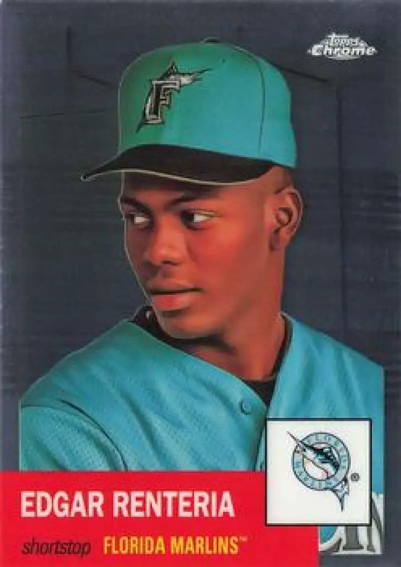 2022 Topps Chrome Platinum Anniversary #407 Edgar Renteria EX Excellent Florida Marlins Baseball Card - Baseball Card