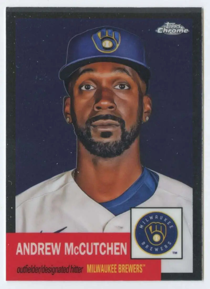 2022 Topps Chrome Platinum Anniversary #419 Andrew McCutchen EX Excellent Milwaukee Brewers Baseball Card - Baseball