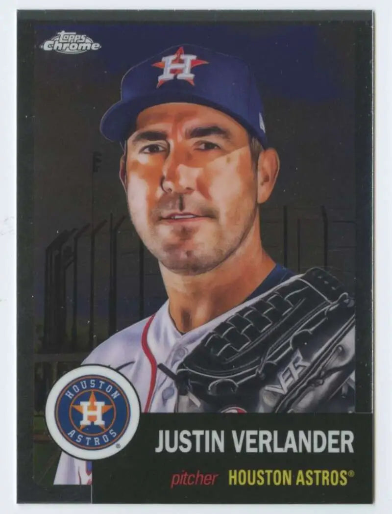 2022 Topps Chrome Platinum Anniversary #458 Justin Verlander EX Excellent Houston Astros Baseball Card - Baseball Card