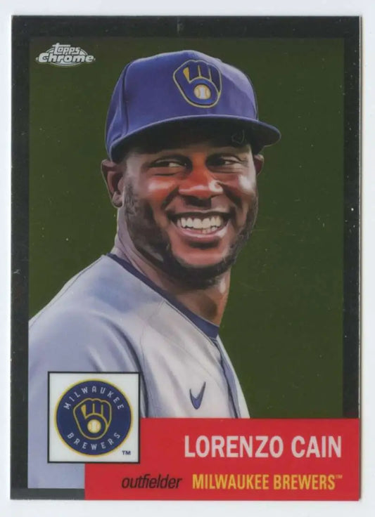 2022 Topps Chrome Platinum Anniversary #480 Lorenzo Cain EX Excellent Milwaukee Brewers Baseball Card - Baseball Card