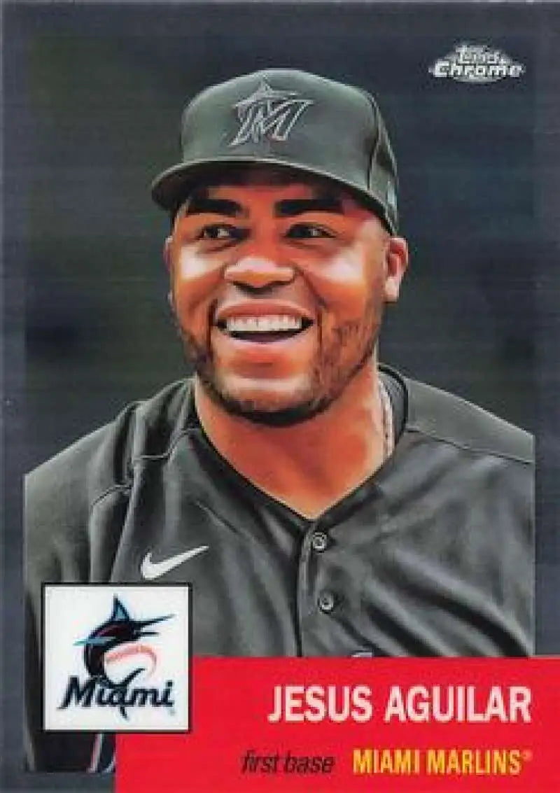 2022 Topps Chrome Platinum Anniversary #484 Jesus Aguilar EX Excellent Miami Marlins Baseball Card - Baseball Card