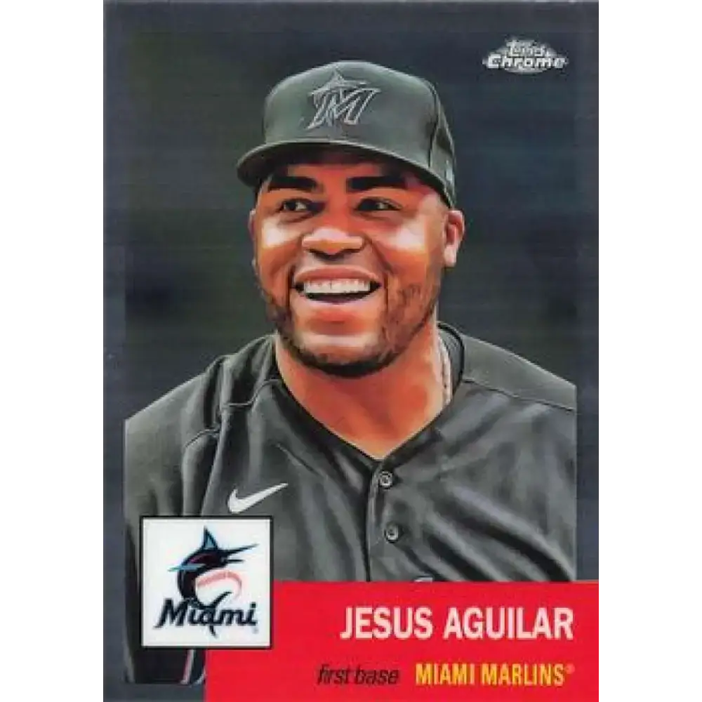 2022 Topps Chrome Platinum Anniversary #484 Jesus Aguilar NM-MT Miami Marlins Baseball Card - Baseball Card Single