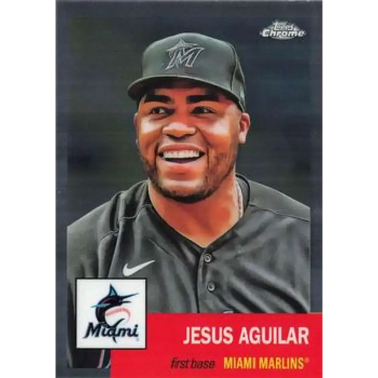 2022 Topps Chrome Platinum Anniversary #484 Jesus Aguilar NM-MT Miami Marlins Baseball Card - Baseball Card Single