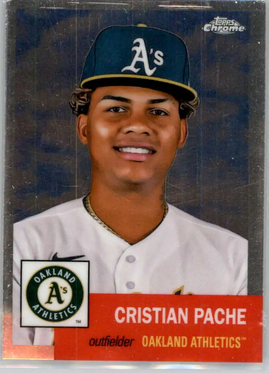 2022 Topps Chrome Platinum Anniversary #485 Cristian Pache EX Excellent Oakland Athletics Baseball Card - Baseball Card
