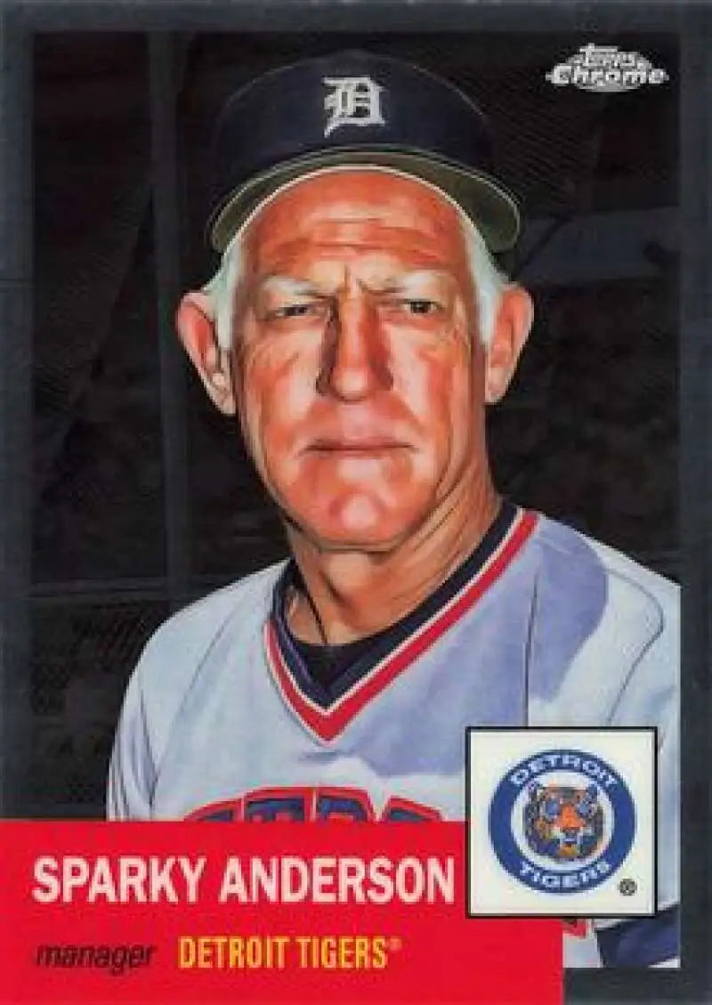 2022 Topps Chrome Platinum Anniversary #487 Sparky Anderson EX Excellent Detroit Tigers Baseball Card - Baseball Card
