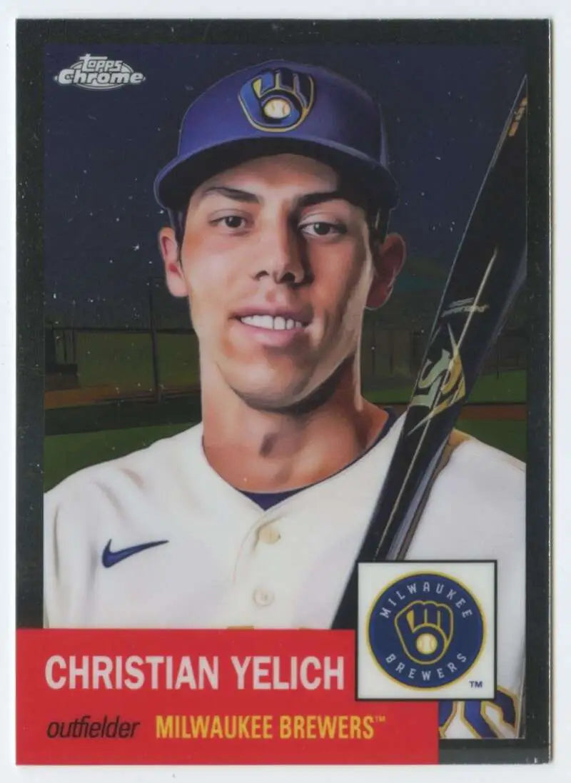 2022 Topps Chrome Platinum Anniversary #489 Christian Yelich EX Excellent Milwaukee Brewers Baseball Card - Baseball