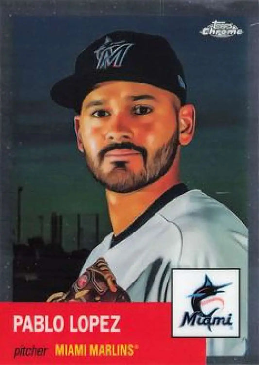 2022 Topps Chrome Platinum Anniversary #491 Pablo Lopez EX Excellent Miami Marlins Baseball Card - Baseball Card Single