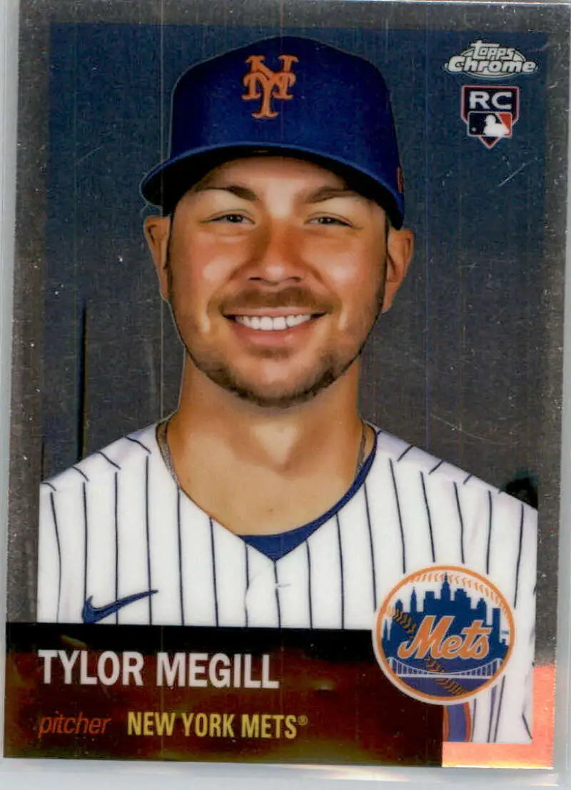 2022 Topps Chrome Platinum Anniversary #496 Tylor Megill EX Excellent RC Rookie New York Mets Baseball Card - Baseball