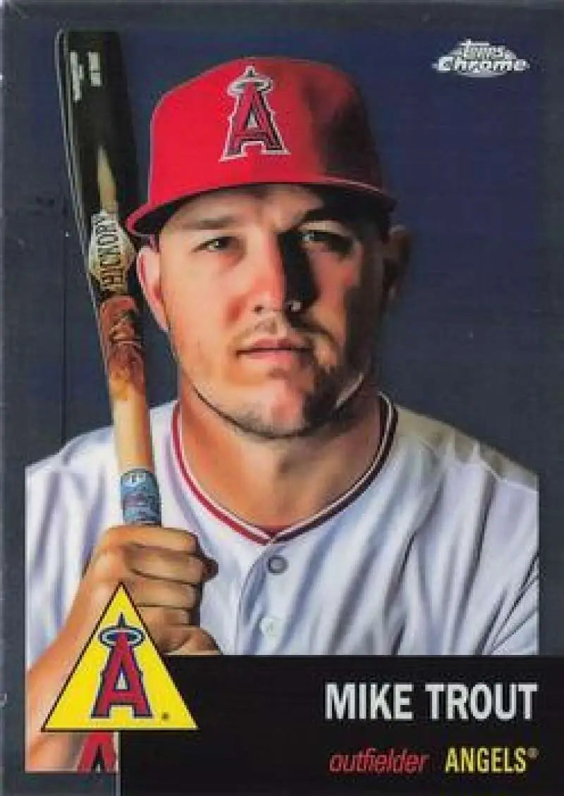 2022 Topps Chrome Platinum Anniversary #50 Mike Trout EX Excellent Los Angeles Angels Baseball Card - Baseball Card