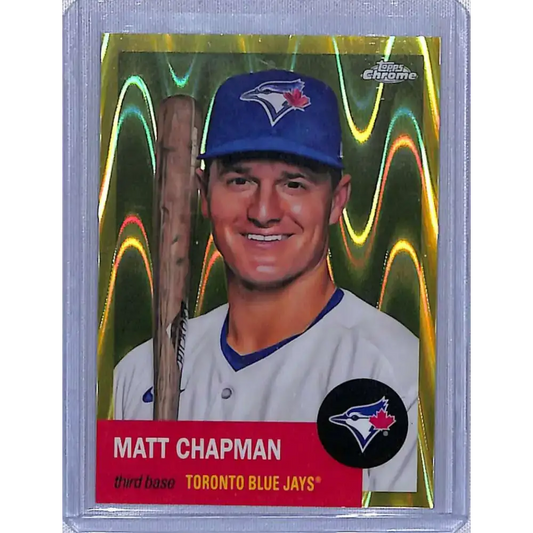 2022 Topps Chrome Platinum Anniversary #54 Matt Chapman Yellow RayWave Refractor #/250 NM-MT Baseball Card - Baseball