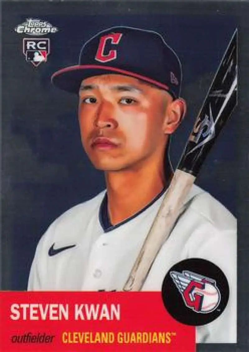 2022 Topps Chrome Platinum Anniversary #65 Steven Kwan EX Excellent RC Rookie Cleveland Guardians Baseball Card