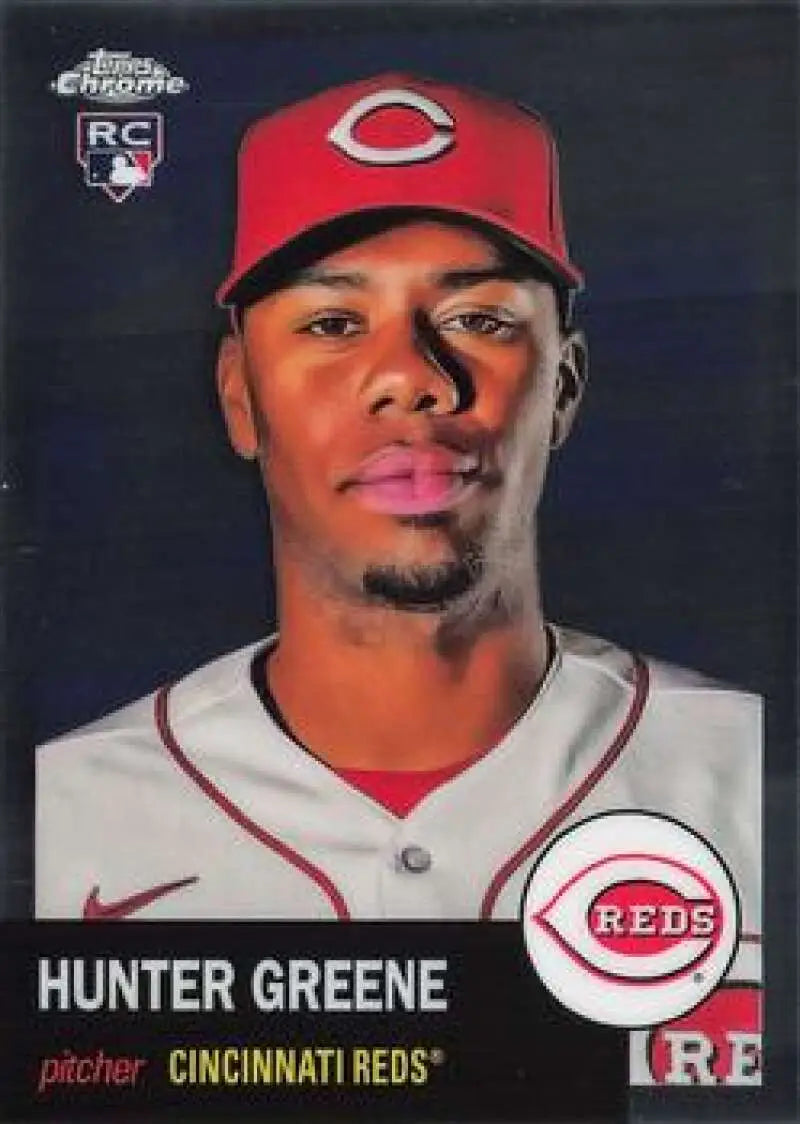 2022 Topps Chrome Platinum Anniversary #77 Hunter Greene EX Excellent RC Rookie Cincinnati Reds Baseball Card
