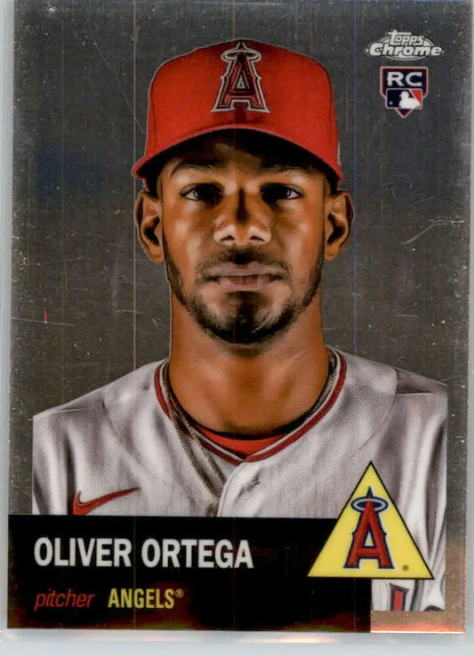 2022 Topps Chrome Platinum Anniversary #90 Oliver Ortega EX Excellent RC Rookie Los Angeles Angels Baseball Card
