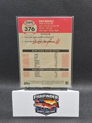 2022 Topps Chrome Platinum Anniversary - Dave Winfield #376 Refractor - Baseball Card Single
