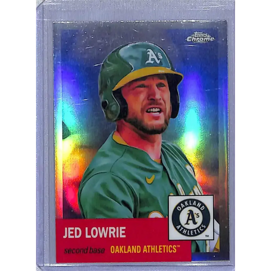 2022 Topps Chrome Platinum Anniversary Refractor #316 Jed Lowrie NM-MT Oakland Athletics Baseball Card - Baseball Card